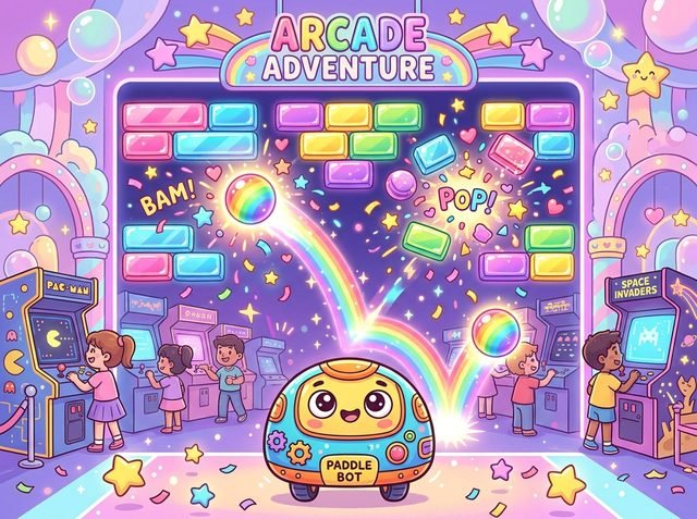 Play Brick Breaker Blitz - a neon retro breakout brick smashing arcade game with explosive power-ups.