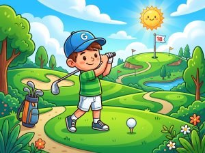 Play Golf Master - an interactive physics-based mini-golf sports game for kids.