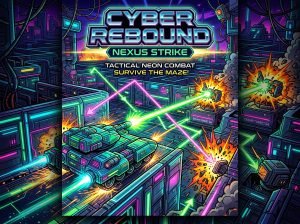 Play Cyber Tank - a tactical 2D laser trajectory and wall-bounce tank battle game.