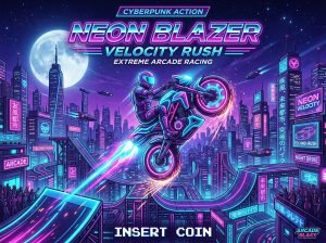 Play Neon Bike Stunt - a high-speed neon cyber bike racing and gravity stunt arcade game.